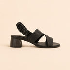 Sandalia de tacón de piel Y01 - Negra