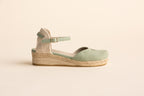 Closed-toe wedge sandal B01 - Green