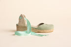 Closed-toe wedge sandal B01 - Green