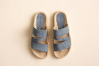 Flache Sandale G01 - Blau