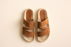 Flache Sandale G01 - Camel